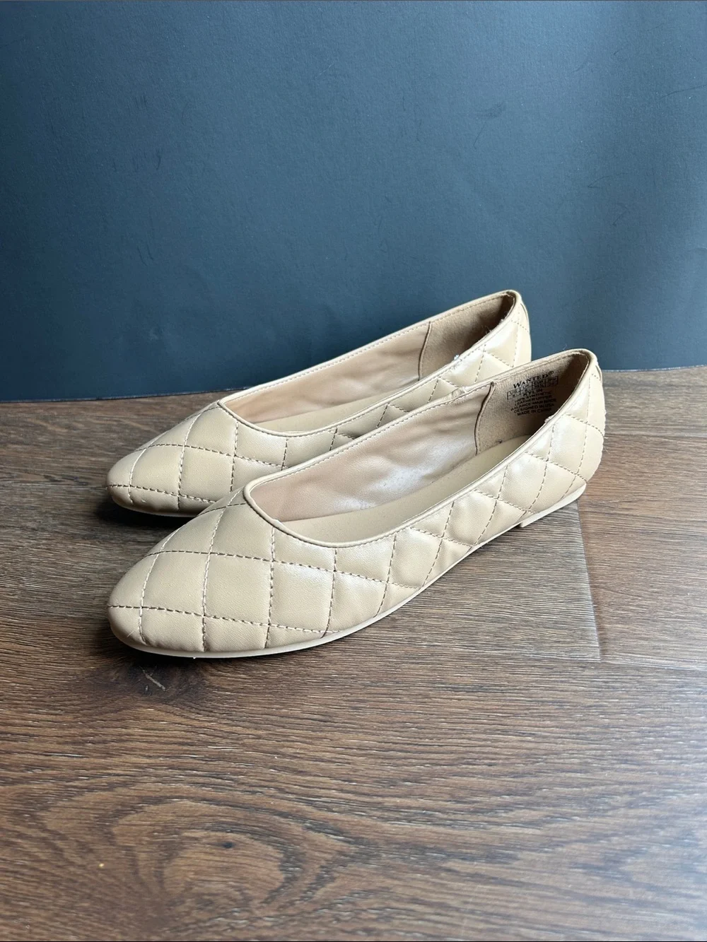 NEW Beige Quilted Women's Ballet Flats | NEW Wanted Tan Quilted Ballet Flat